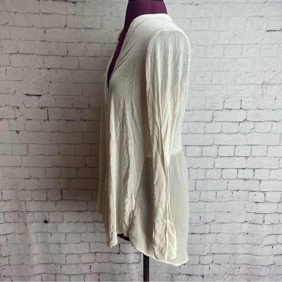 Bar III flax blamed lightweight cardigan size large cream colored - Picture 2 of 4